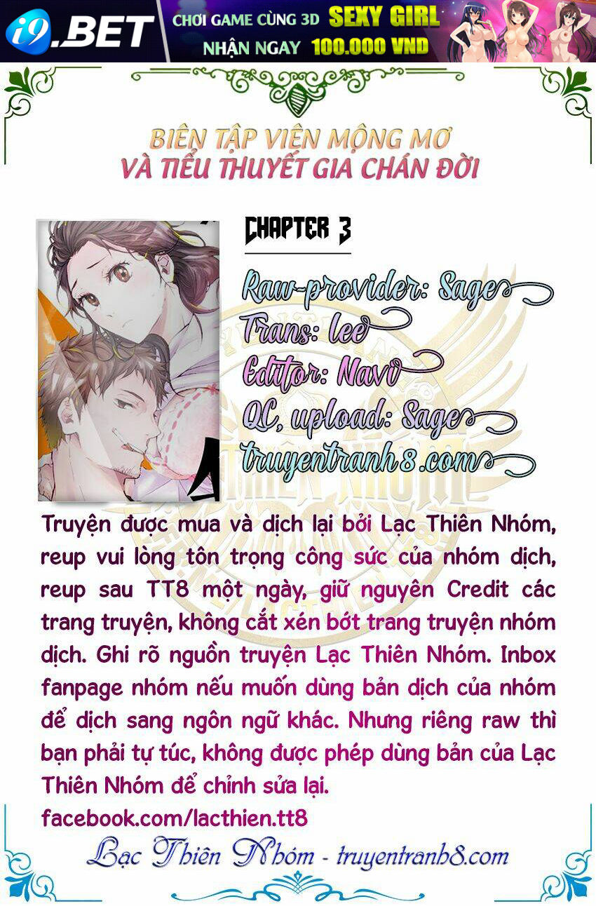 Biên Tập Viên Mộng Mơ Và Tiểu Thuyết Gia Chán Đời Chương 3 Ảnh 6