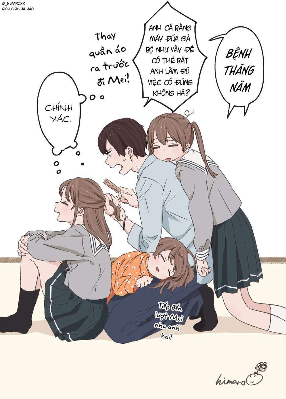 Anh Trai Cùng 3 Cô Em Gái Sinh Ba Chương 6 Ảnh 5