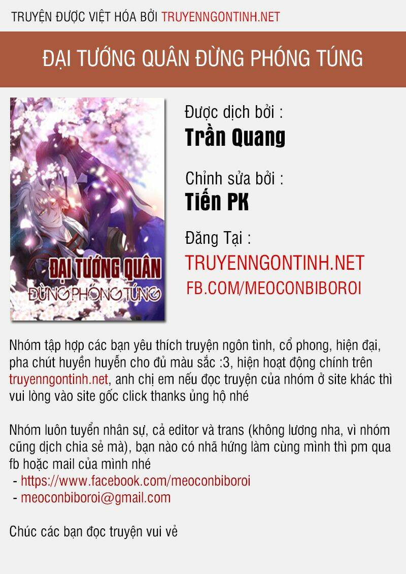 Đại Tướng Quân Đừng Phóng Túng Chương 1 Ảnh 2