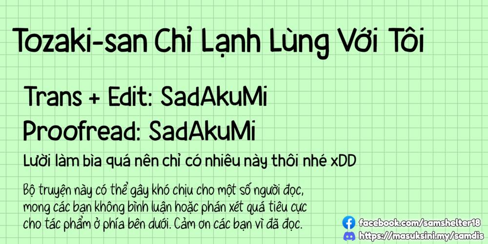 Tozaki-San Chỉ Lạnh Lùng Với Tôi Chương 3 Ảnh 27