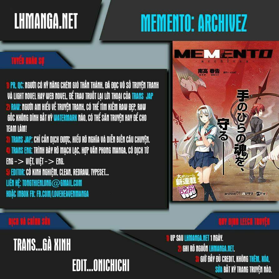 Memento: Archivez Chương 1 Ảnh 2