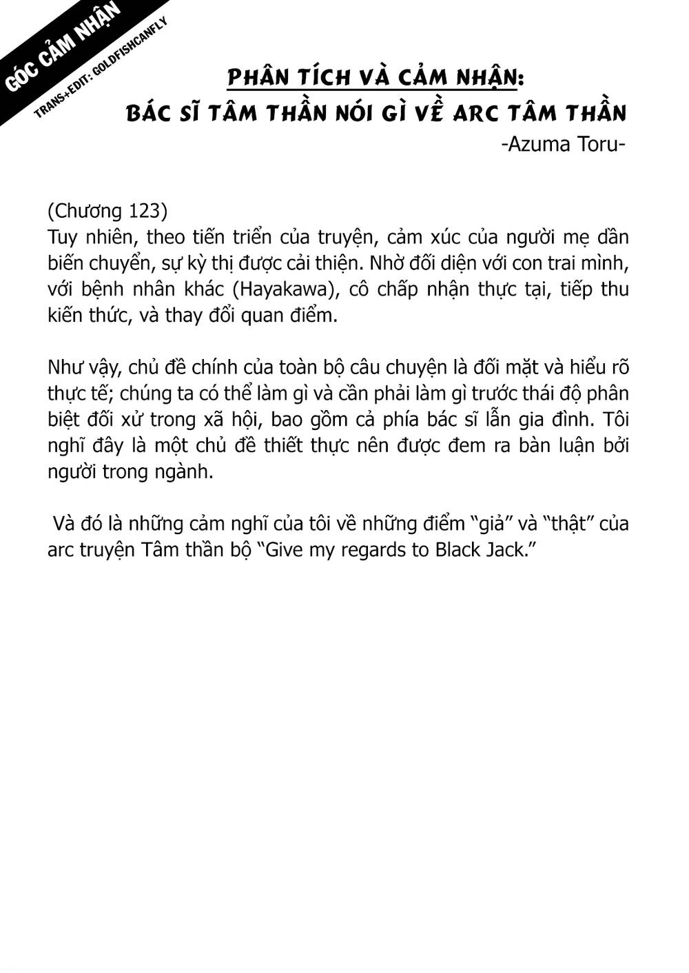 Give My Regards To Black Jack Chương 126.5 Ảnh 51