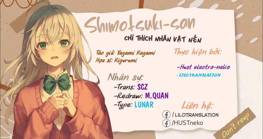 Shimotsuki-San Chỉ Thích Nhân Vật Nền Chương 17.2 Ảnh 5