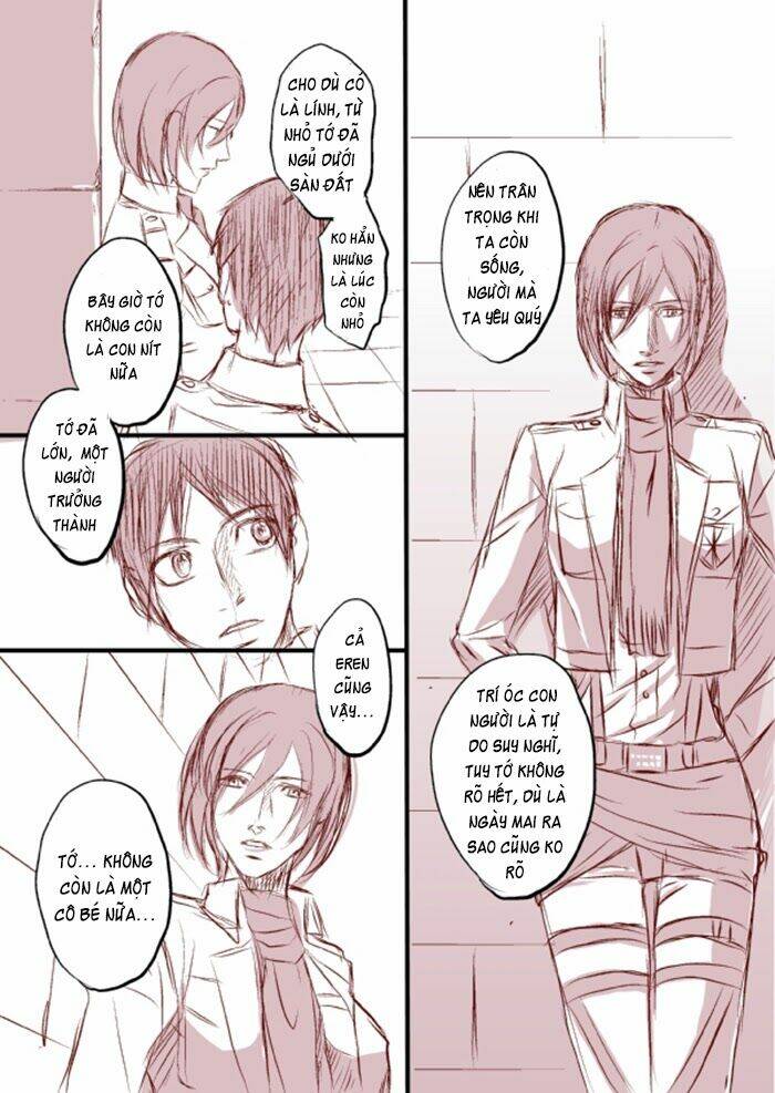 Tấn Công Người Khổng Lồ - Doujinshi Eren X Mikasa Chương 36 Ảnh 9