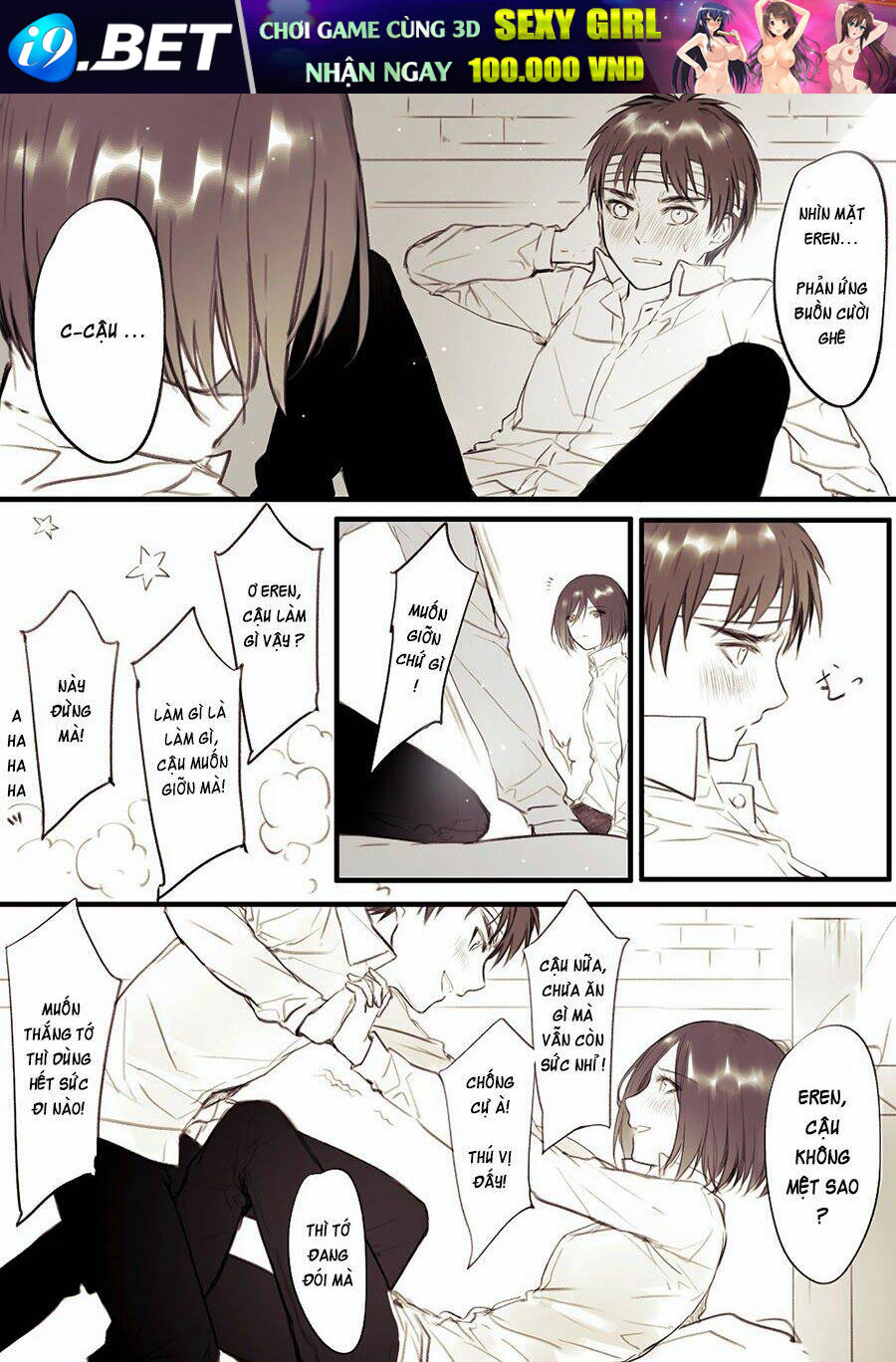 Tấn Công Người Khổng Lồ - Doujinshi Eren X Mikasa Chương 38 Ảnh 11